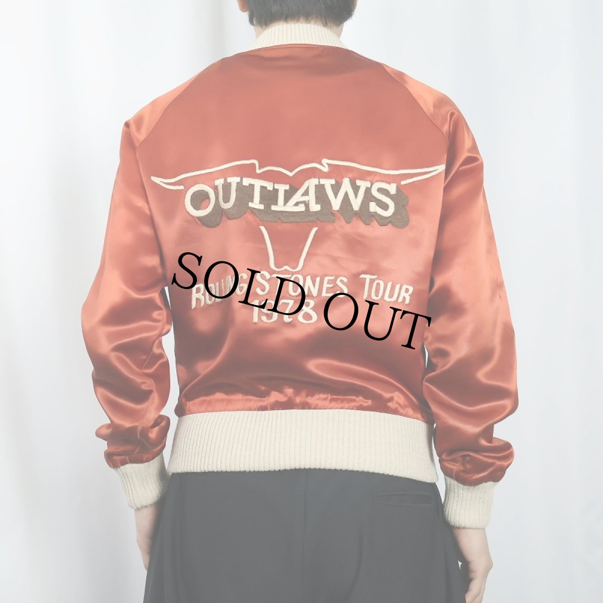 画像4: 1978 The Rolling Stones "OUTLAWS" ロックバンドツアーサテンジャケット (4)