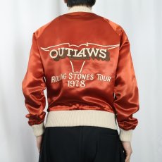 画像4: 1978 The Rolling Stones "OUTLAWS" ロックバンドツアーサテンジャケット (4)