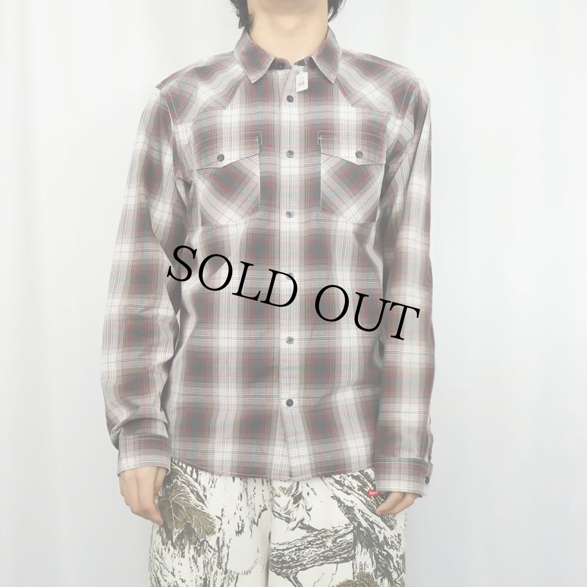 画像2: 2011AW Patagonia オンブレーチェック柄 コットンウエスタンシャツ M (2)