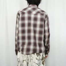 画像3: 2011AW Patagonia オンブレーチェック柄 コットンウエスタンシャツ M (3)