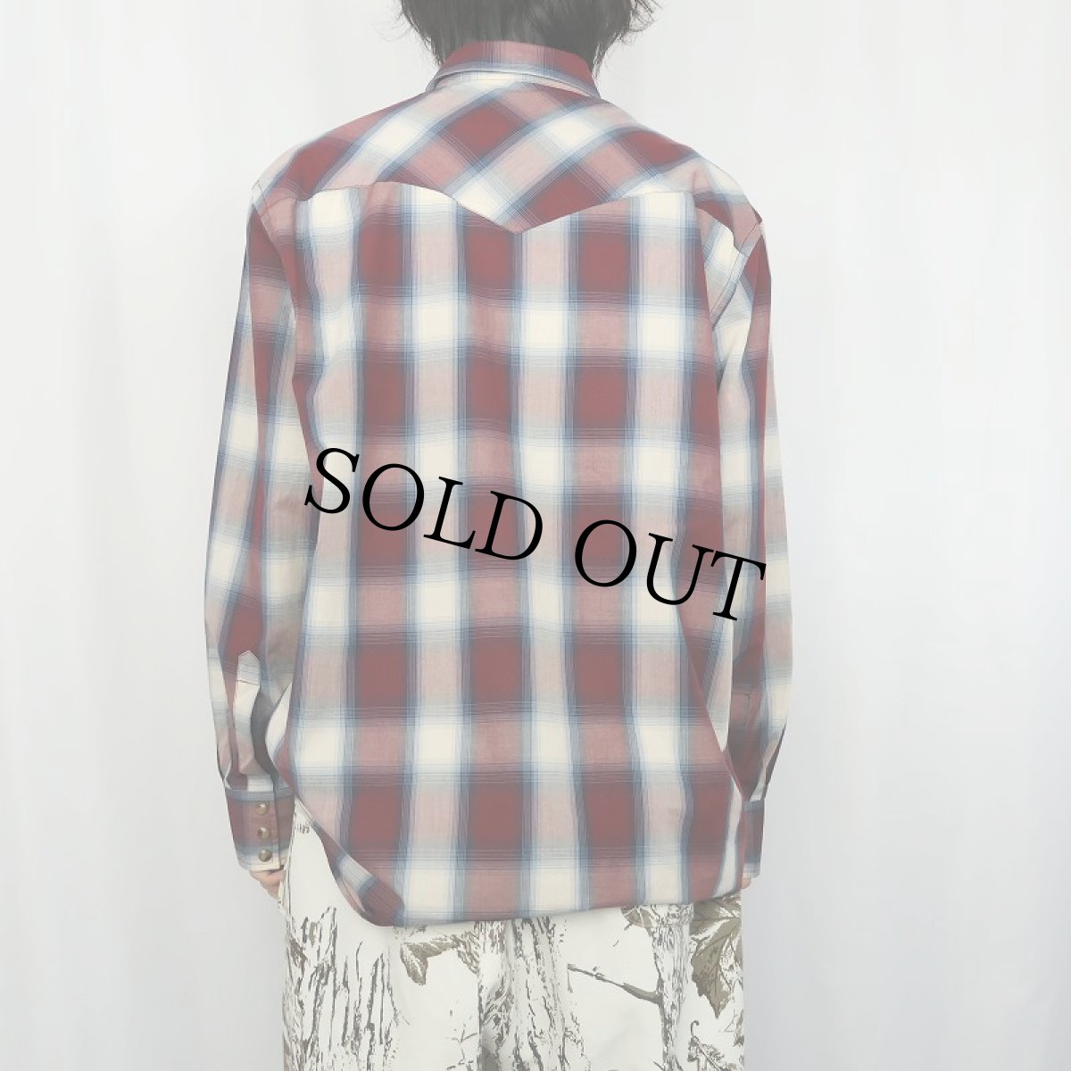 画像3: PENDLETON オンブレーチェック柄 コットン×ポリエステル ウエスタンシャツ L (3)
