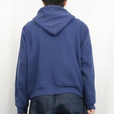画像3: 80's Gearing Up USA製 裏サーマル スウェットジップパーカー NAVY L (3)