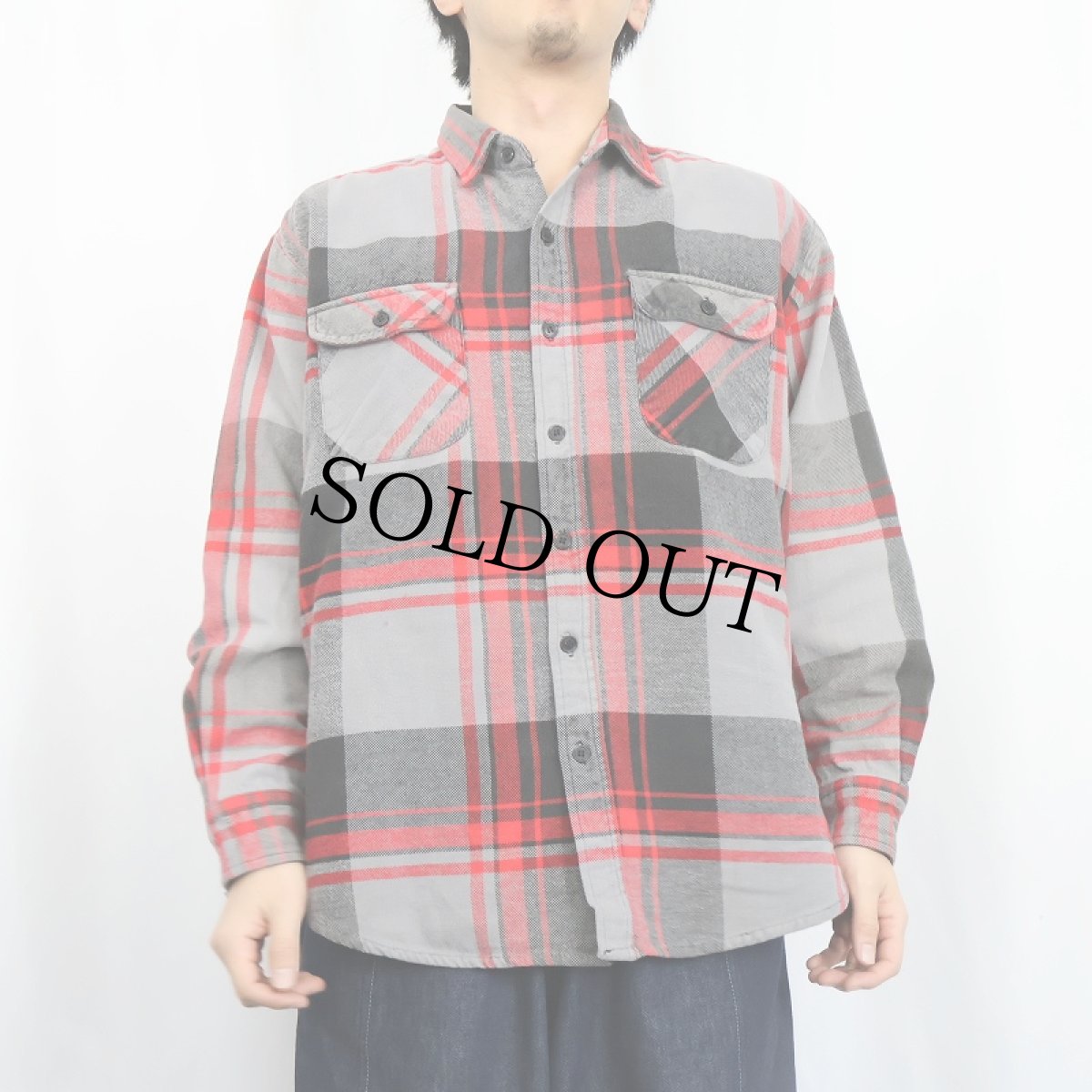 画像2: 90's TIMBER TRAIL チェック柄 ヘビーネルシャツ L (2)