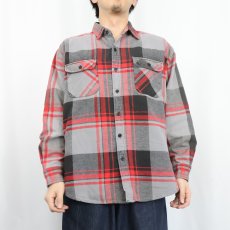 画像2: 90's TIMBER TRAIL チェック柄 ヘビーネルシャツ L (2)