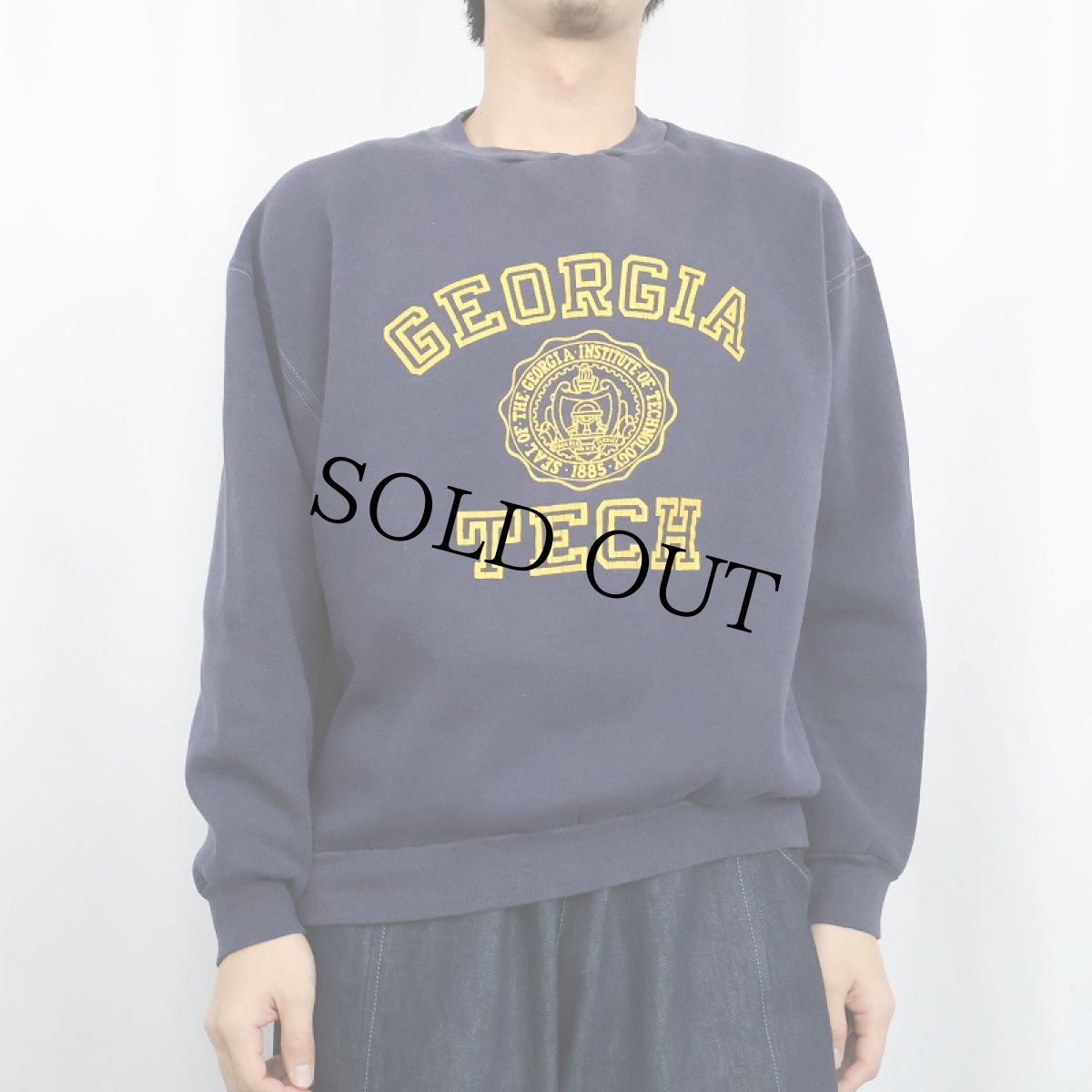 画像2: 80's RUSSELL ATHLETIC USA製 "GEORGIA TECH" プリントスウェット L (2)