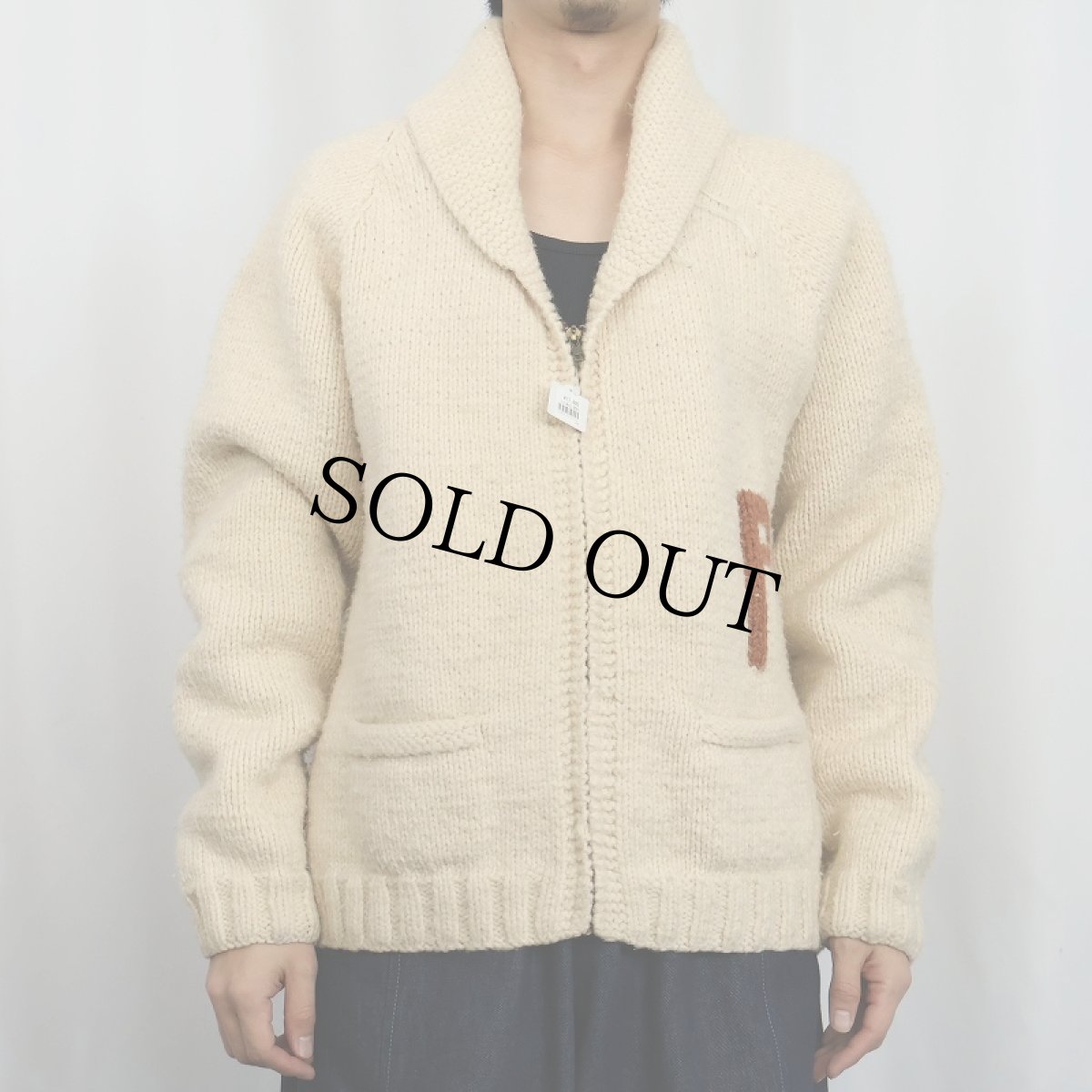 画像3: 60's 馬柄 ショールカラー カウチンニットジャケット (3)