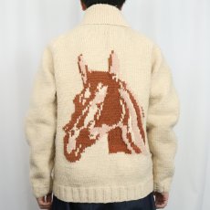 画像4: 60's 馬柄 ショールカラー カウチンニットジャケット (4)