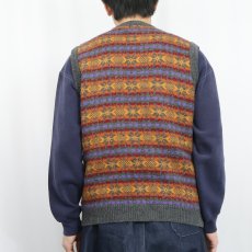 画像3: 90's GAP フェアアイル柄 ウールニットベスト M (3)