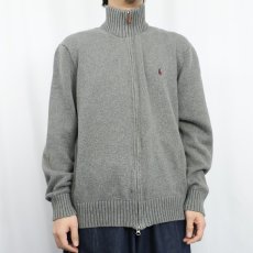 画像2: POLO Ralph Lauren ハイネック コットンニット ジップジャケット XL (2)