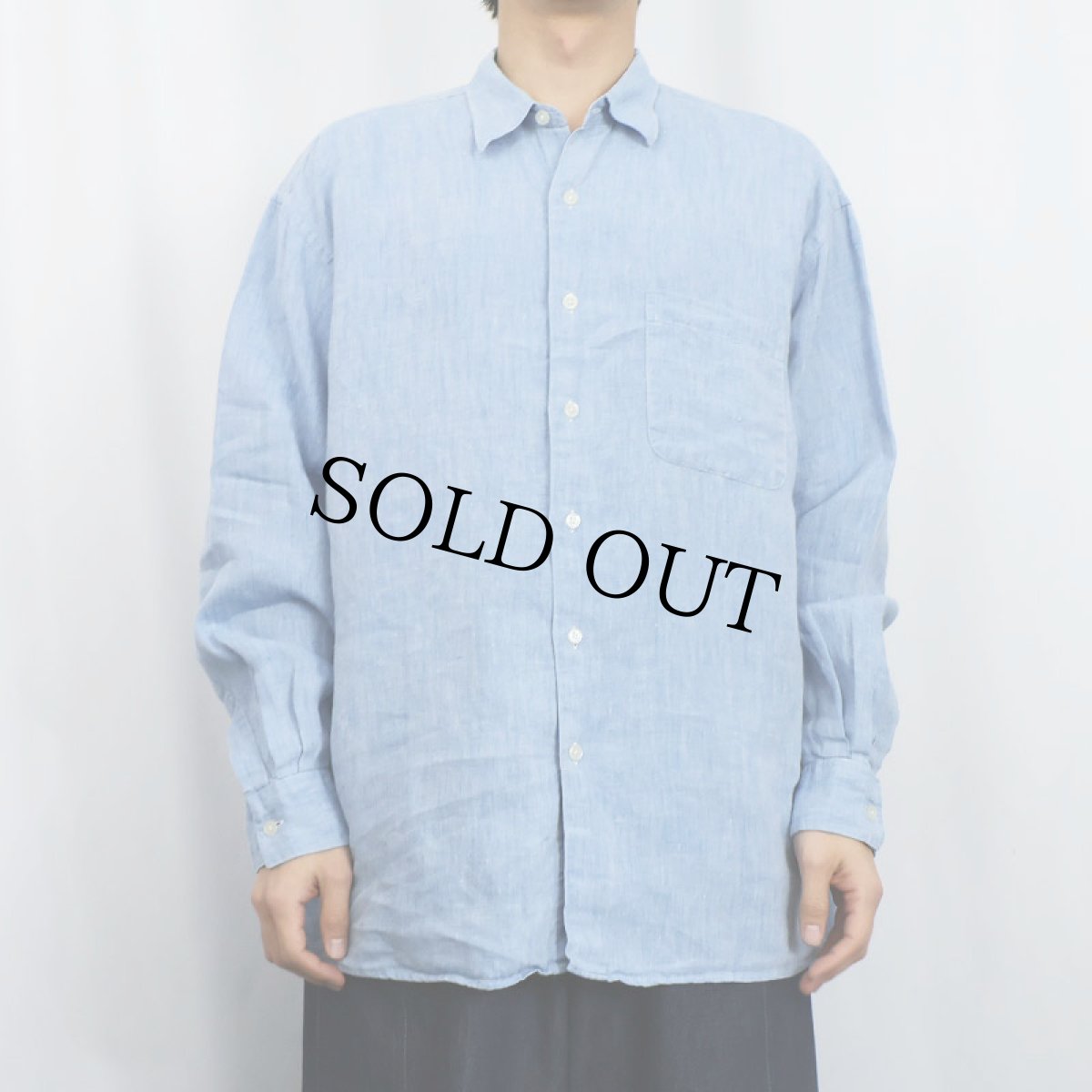 画像2: Saks Fifth Avenue リネンシャツ L (2)