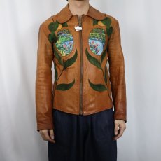 画像2: 70's EAST WEST "Janti" ハンドペイント レザージャケット (2)