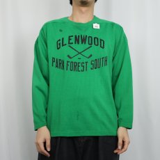 画像3: 〜80's "GLENWOOD PARK FOREST SOUTH" カップショルダー レーヨンフットボールロンT (3)