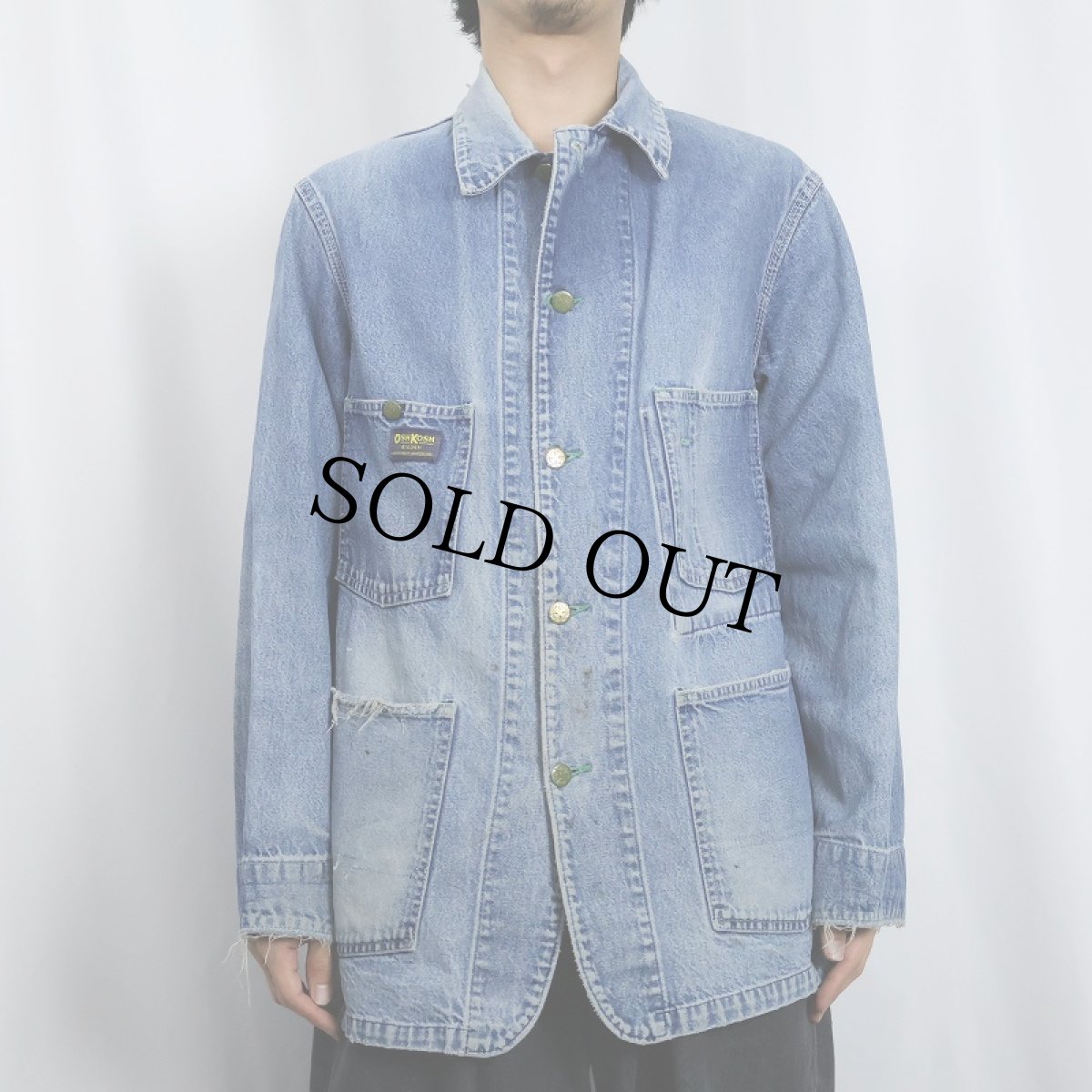 画像2: 80's OSH KOSH デニムカバーオール (2)