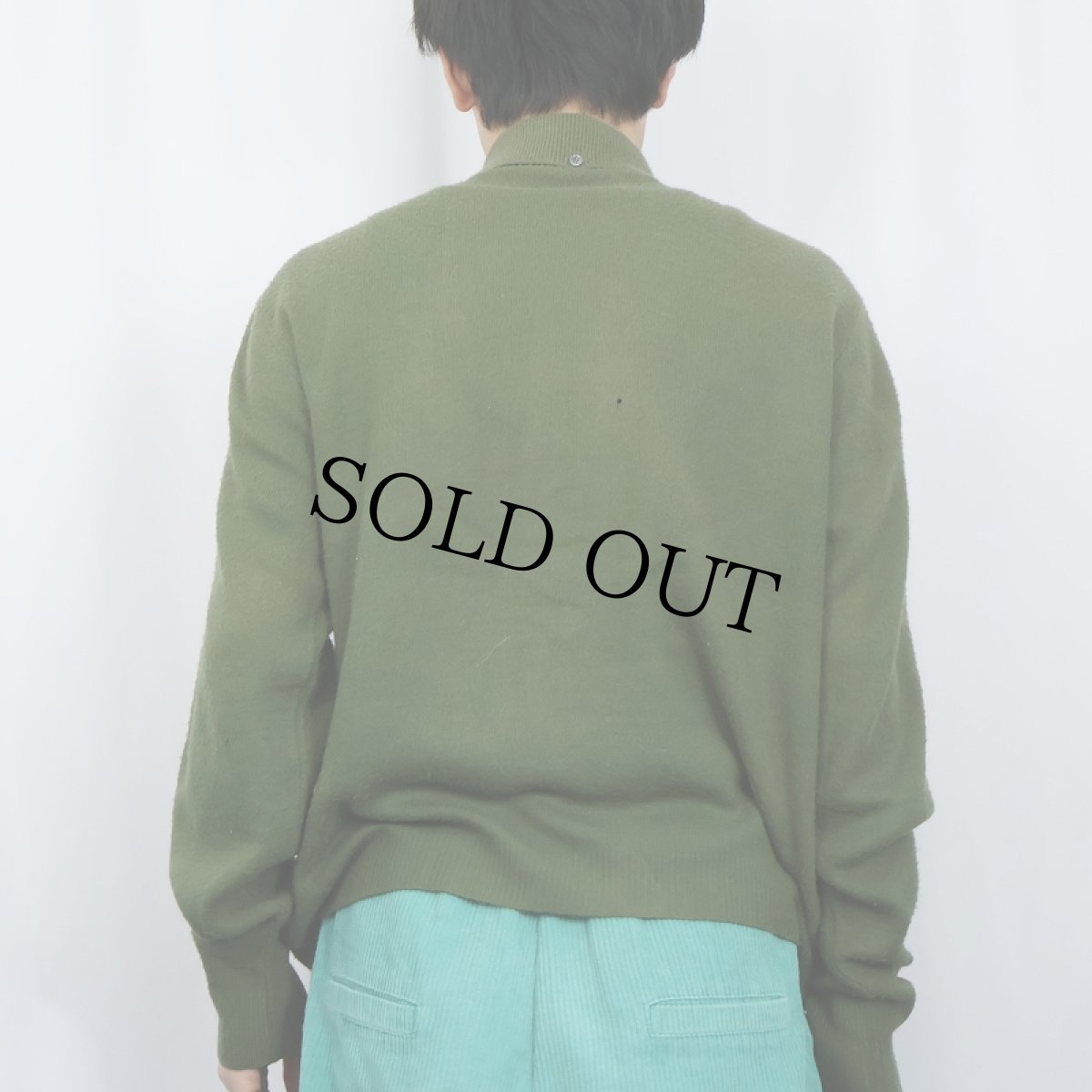 画像3: 60〜70's Orlon by CAMPUS USA製 切り替えデザイン アクリルニットカーディガン M (3)