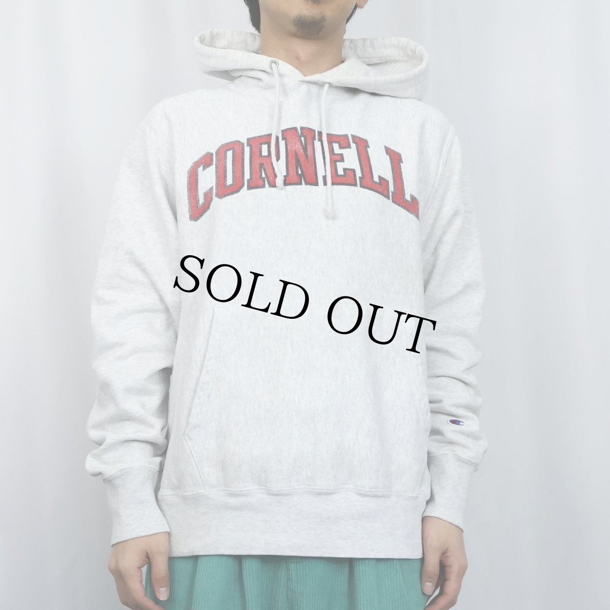 画像2: Champion REVERSE WEAVE "CORNELL" プリントスウェットフーディー M (2)