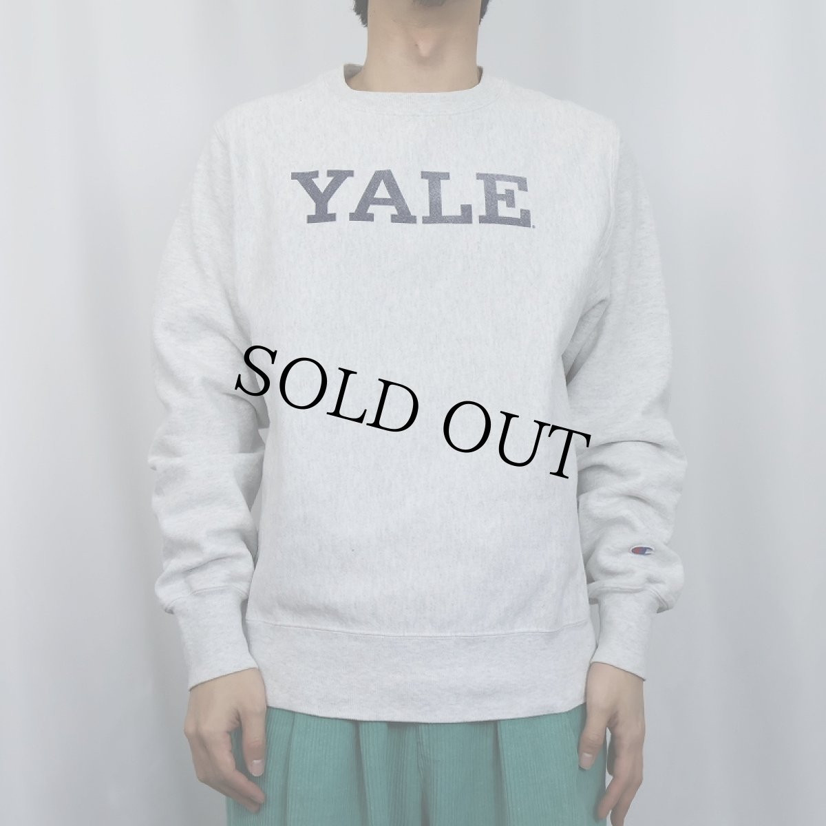 画像2: Champion REVERSE WEAVE "YALE" プリントスウェット S (2)