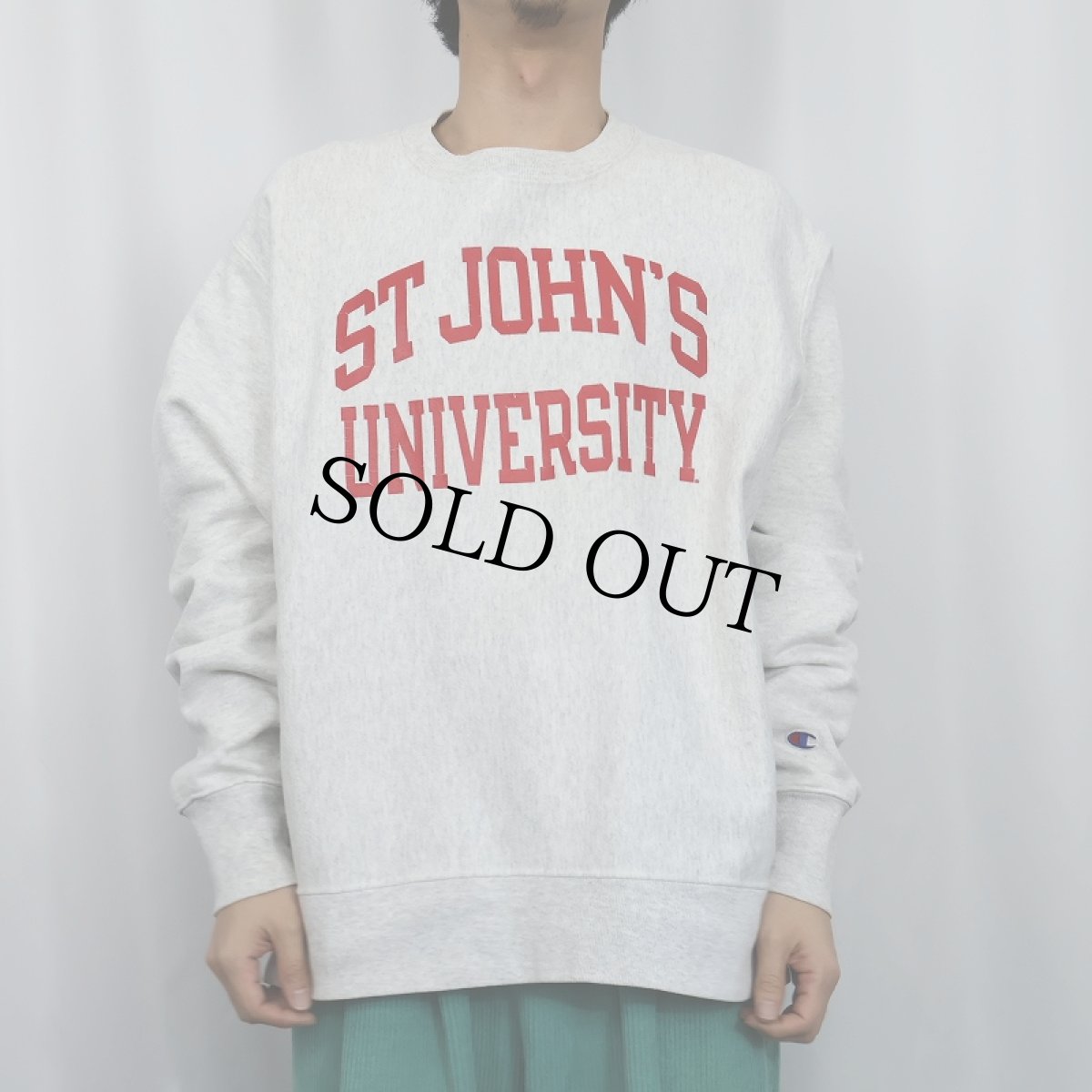 画像2: Champion REVERSE WEAVE "ST JOHN'S UNIVERSITY" プリントスウェット L (2)