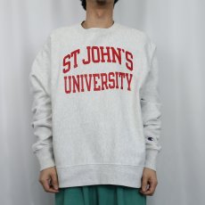 画像2: Champion REVERSE WEAVE "ST JOHN'S UNIVERSITY" プリントスウェット L (2)
