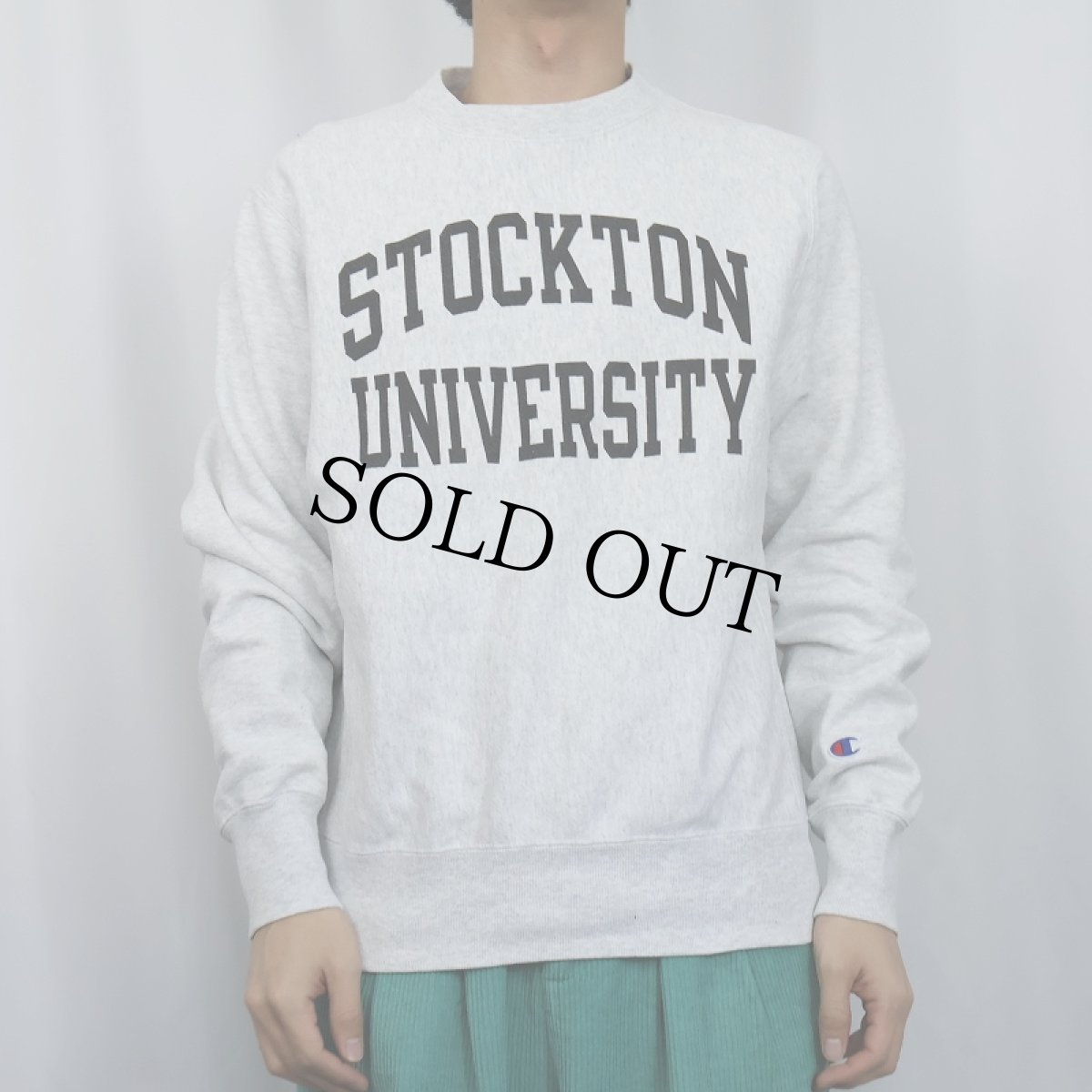 画像2: Champion REVERSE WEAVE "STOCKTON UNIVERSITY" プリントスウェット S (2)
