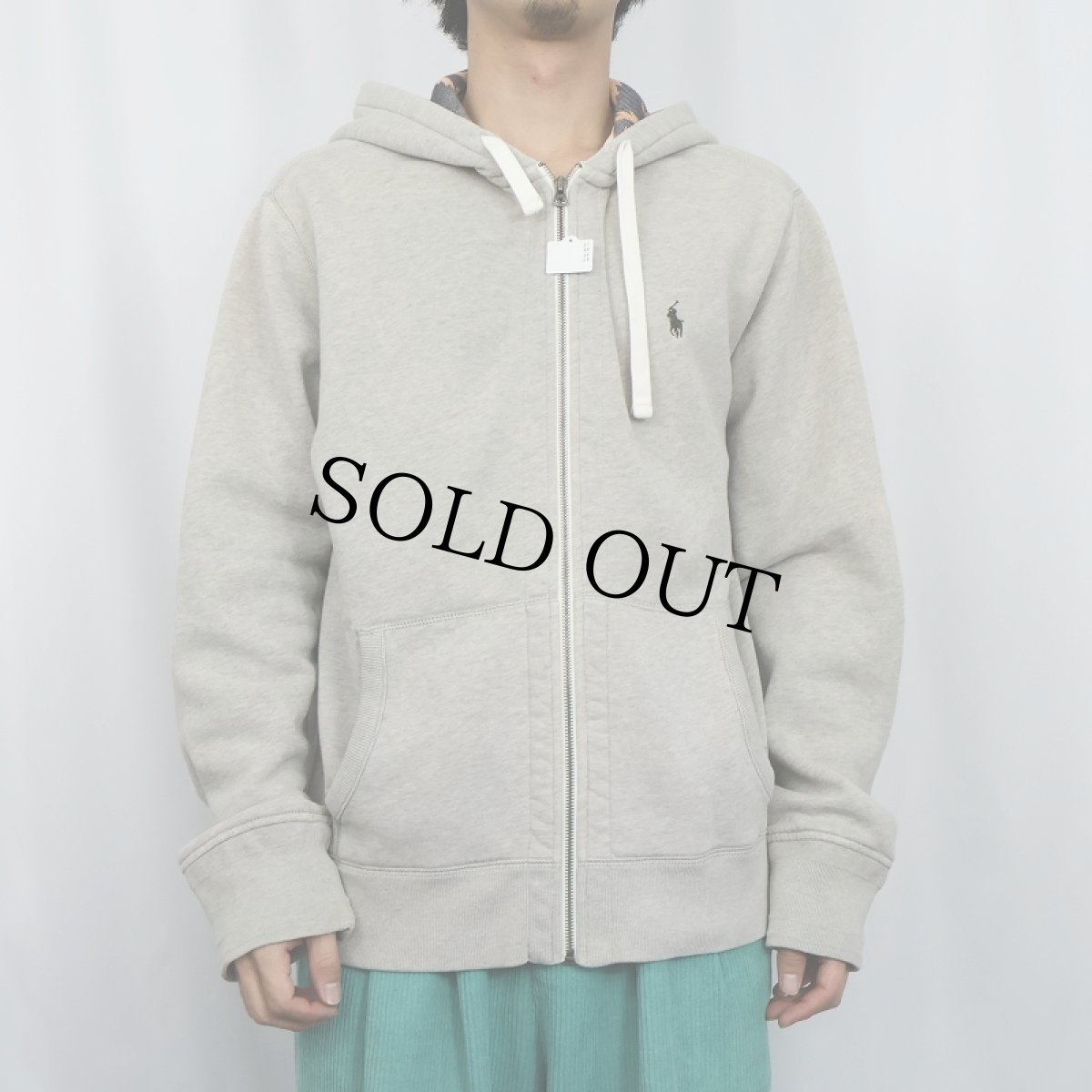 画像2: POLO Ralph Lauren ネイティブ柄切り替え スウェットジップパーカー L (2)