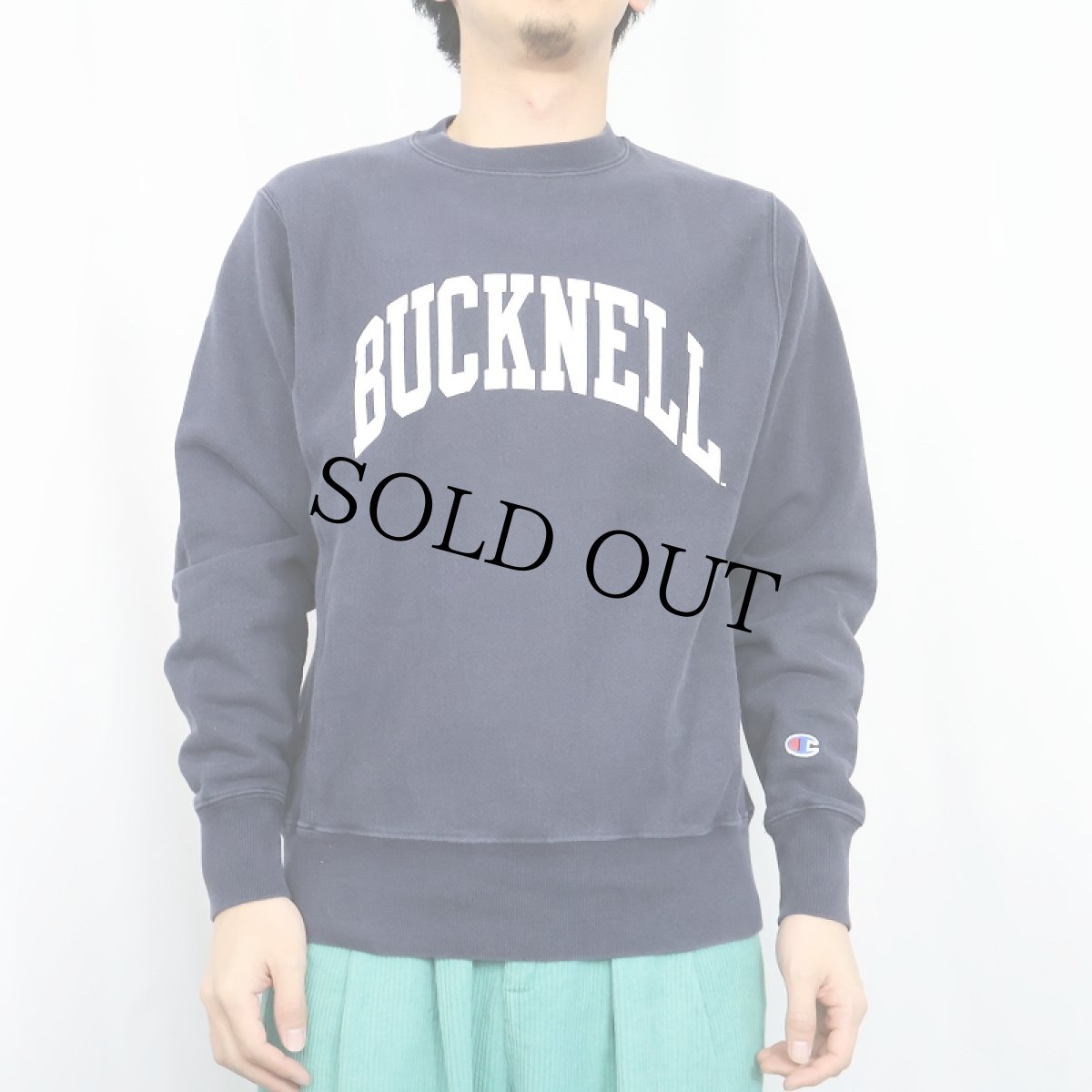 画像3: Champion REVERSE WEAVE "BUCKNELL" バックプリントスウェット NAVY S (3)