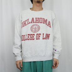 画像2: 80〜90's Champion 青刺繍タグ 中期 USA製 "OKLAHOMA" プリントスウェット XXL (2)