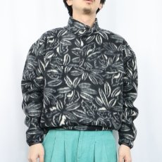 画像2: Pen Field 総柄 ハーフスナップ フリースジャケット M (2)