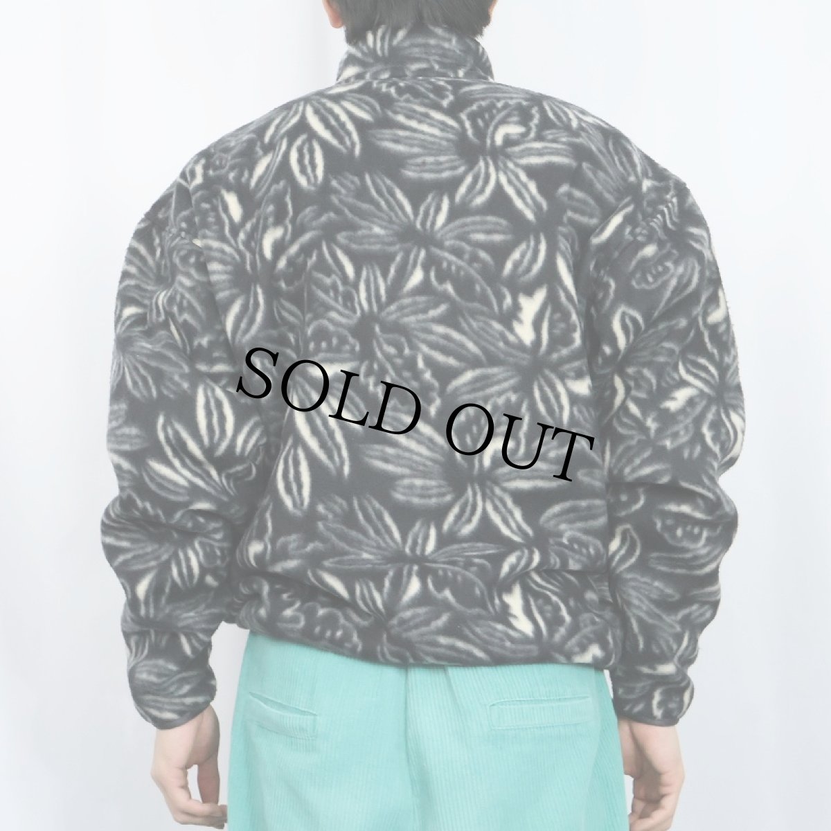 画像3: Pen Field 総柄 ハーフスナップ フリースジャケット M (3)