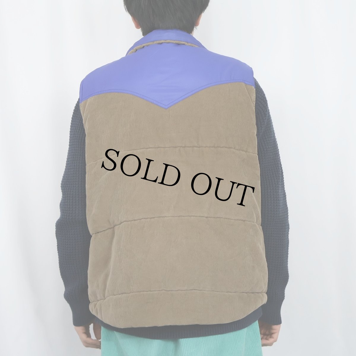 画像4: Levi's コーデュロイ×ナイロン 中綿入り リバーシブルベスト L (4)