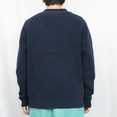 画像3: L.L.Bean コットンワッフルニットセーター NAVY M (3)