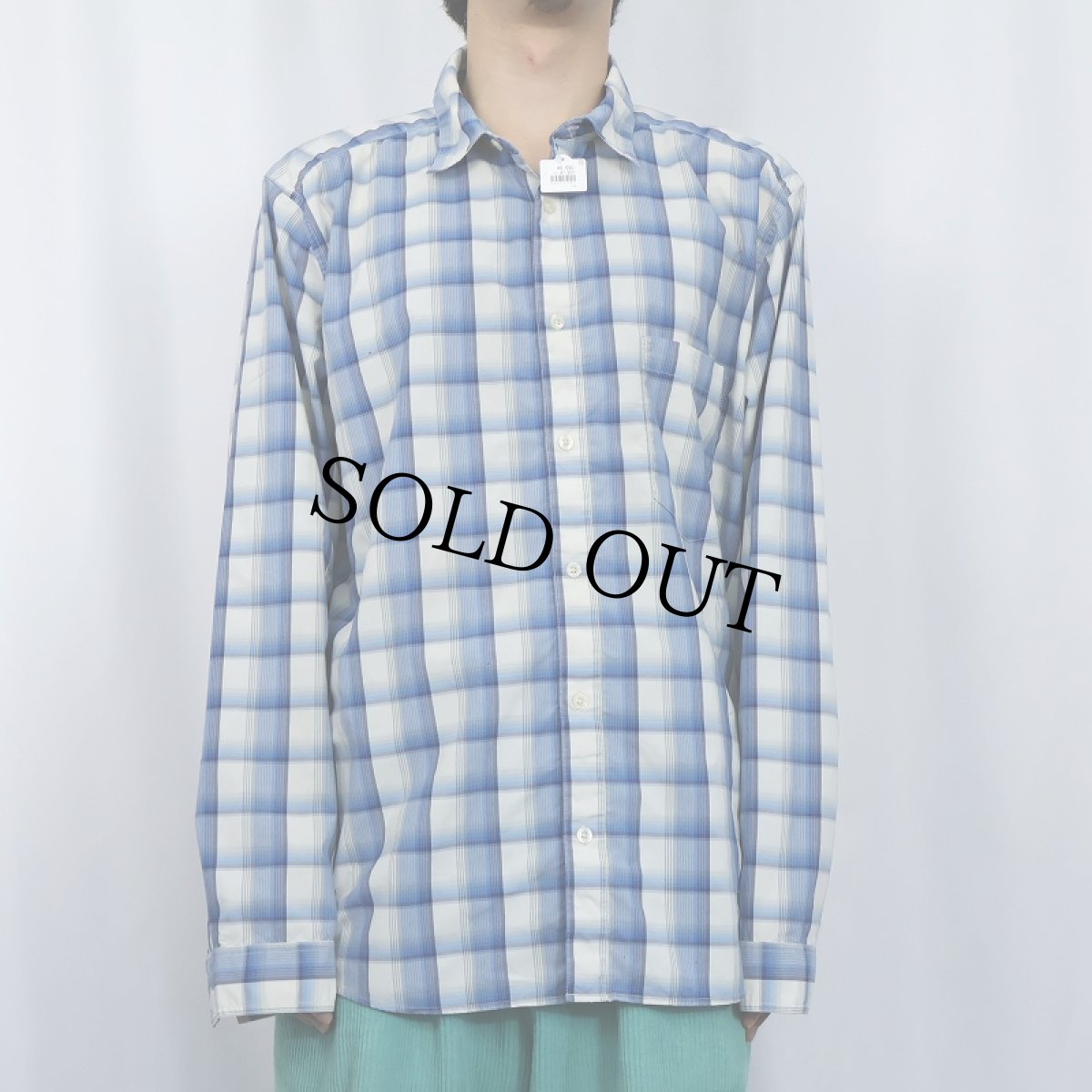 画像2: Patagonia オンブレーチェック柄 ナイロン×ポリエステルシャツ L (2)