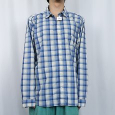 画像2: Patagonia オンブレーチェック柄 ナイロン×ポリエステルシャツ L (2)