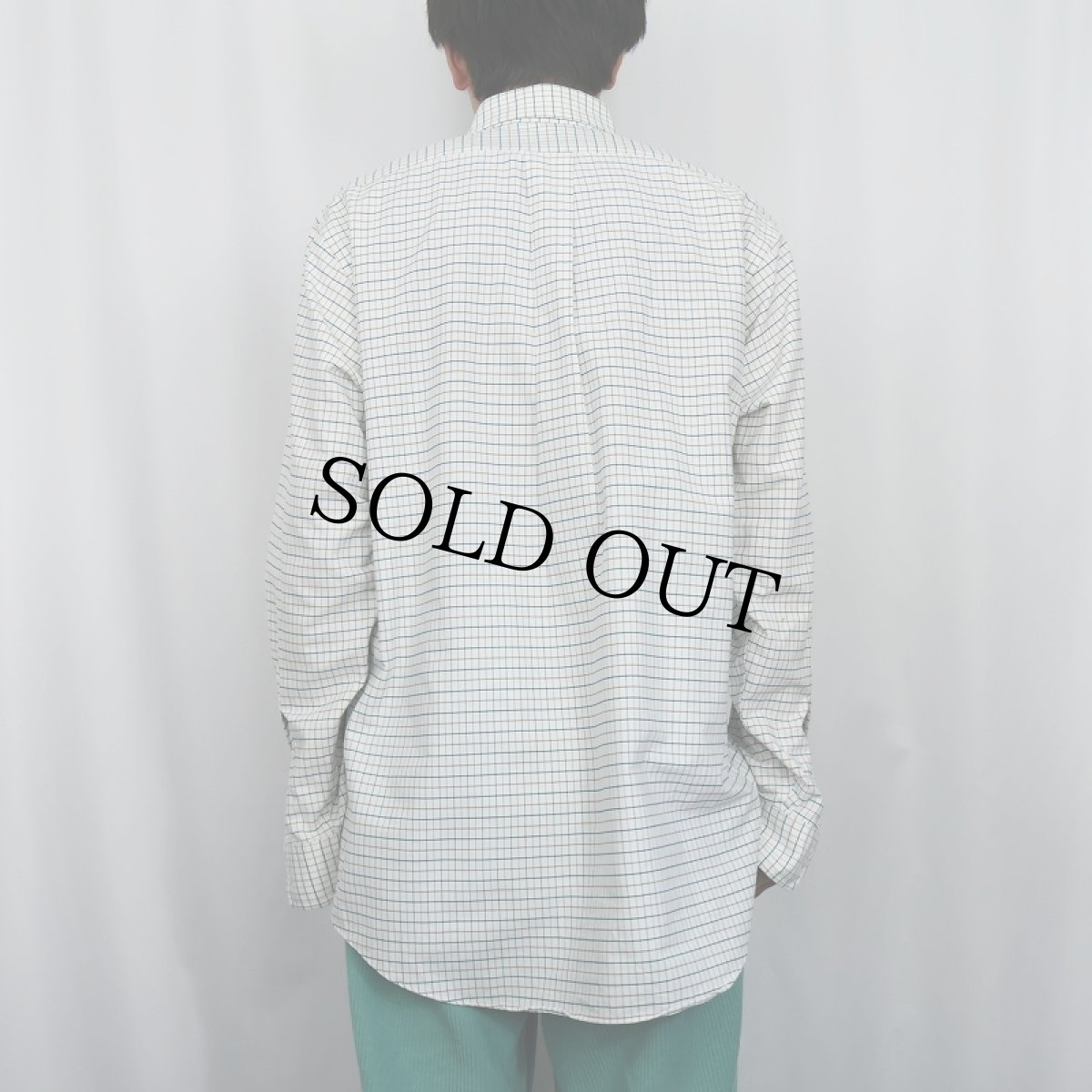 画像3: 80's L.L.Bean USA製 タッタソールチェック柄 コットンポリ ボタンダウンシャツ SIZE16 1/2-35 (3)