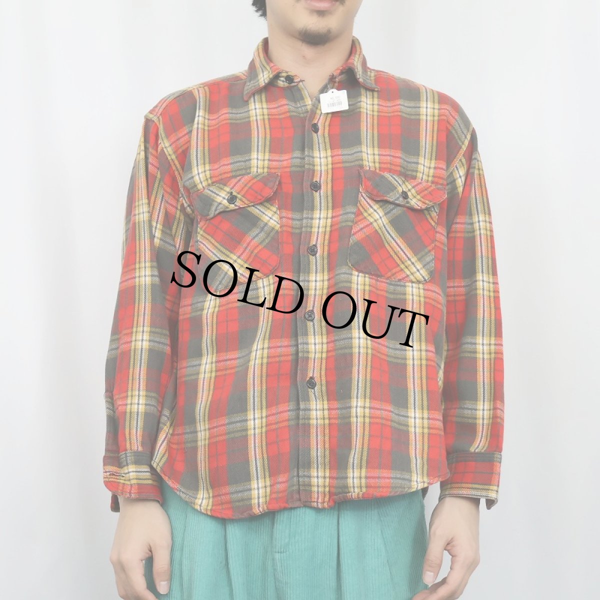 画像2: 〜80's チェック柄 ヘビーネルシャツ (2)