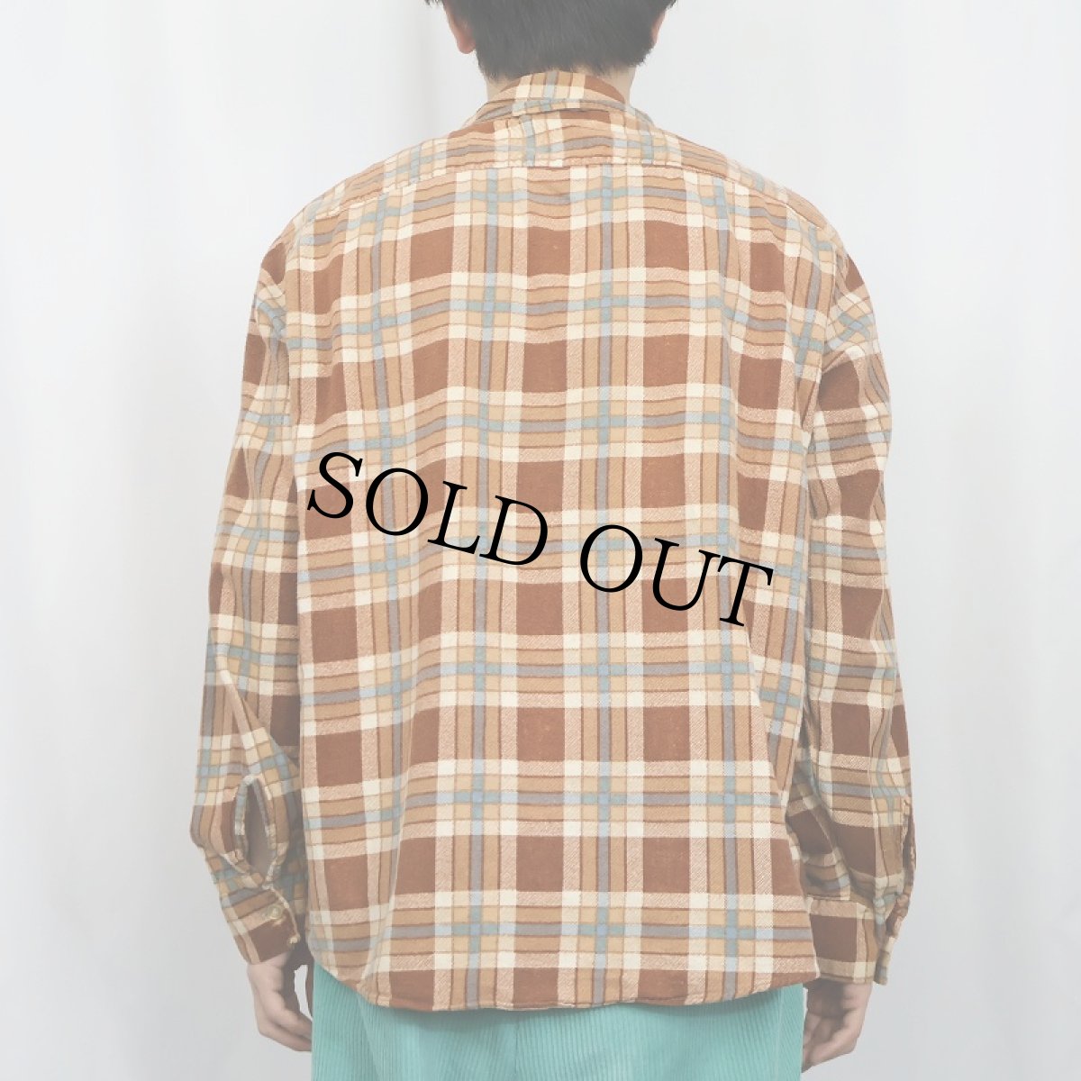 画像3: 70's KINGSPORT チェック柄 ライトネルシャツ XL (3)