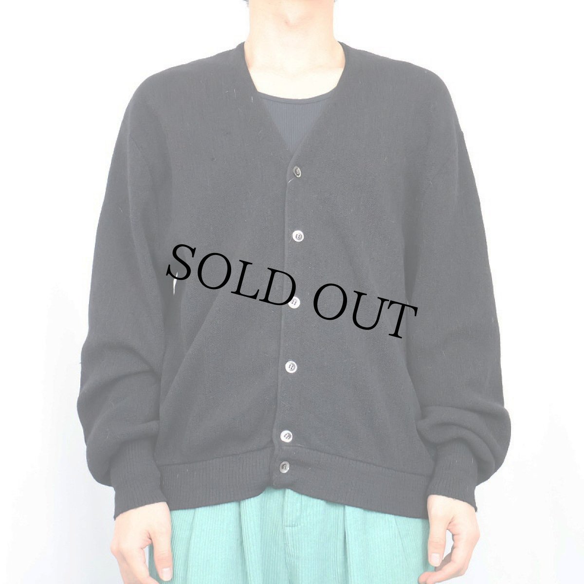 画像2: 60〜70's ROBERT BRUCE×ARNOLD PALMER アルパカウール ニットカーディガン BLACK M (2)