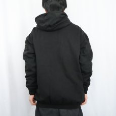 画像3: 裏サーマル スウェットジップパーカー BLACK 2XL (3)