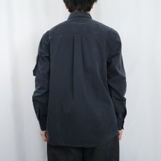 画像3: SLANT コットン×ナイロン ギミックデザインシャツ BLACK L (3)