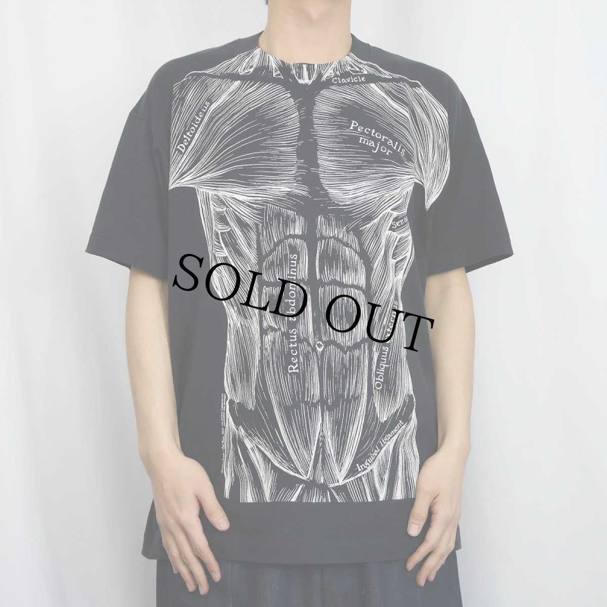 画像3: 90's LESLIE ARWIN PAT BOVA USA製 人体図 騙し絵プリントTシャツ BLACK XL (3)