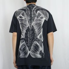 画像4: 90's LESLIE ARWIN PAT BOVA USA製 人体図 騙し絵プリントTシャツ BLACK XL (4)