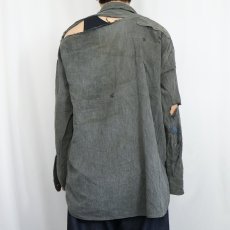 画像3: 40's HOMESTEADER マチ付き ブラックシャンブレーシャツ (3)