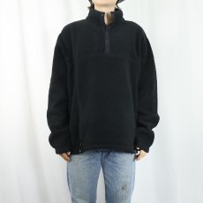 画像2: L.L.Bean フリースプルオーバージャケット BLACK L (2)