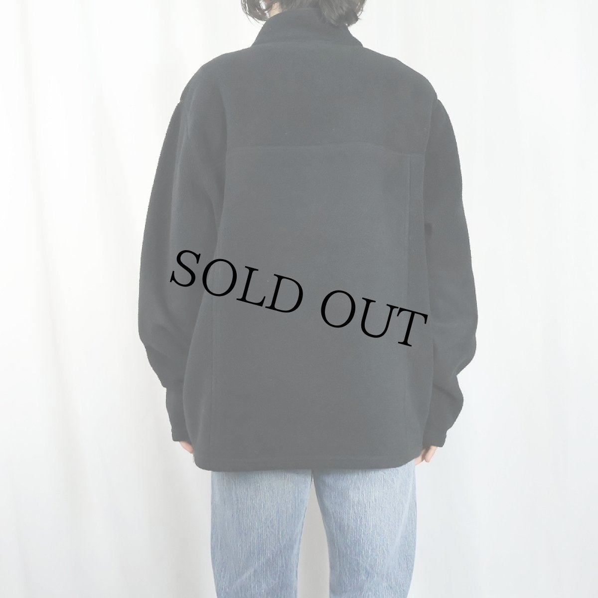 画像3: L.L.Bean フリースプルオーバージャケット BLACK L (3)