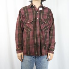 画像2: 80's WINTER RUN USA製 チェック柄 ヘビーネルシャツ  (2)