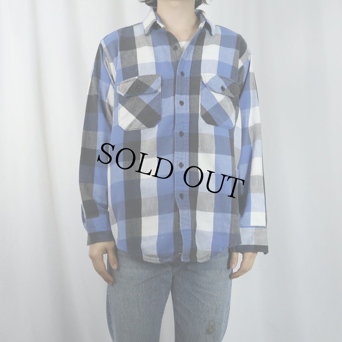 画像2: 80's Frostproof USA製 ブロックチェック柄 ヘビーネルシャツ L (2)