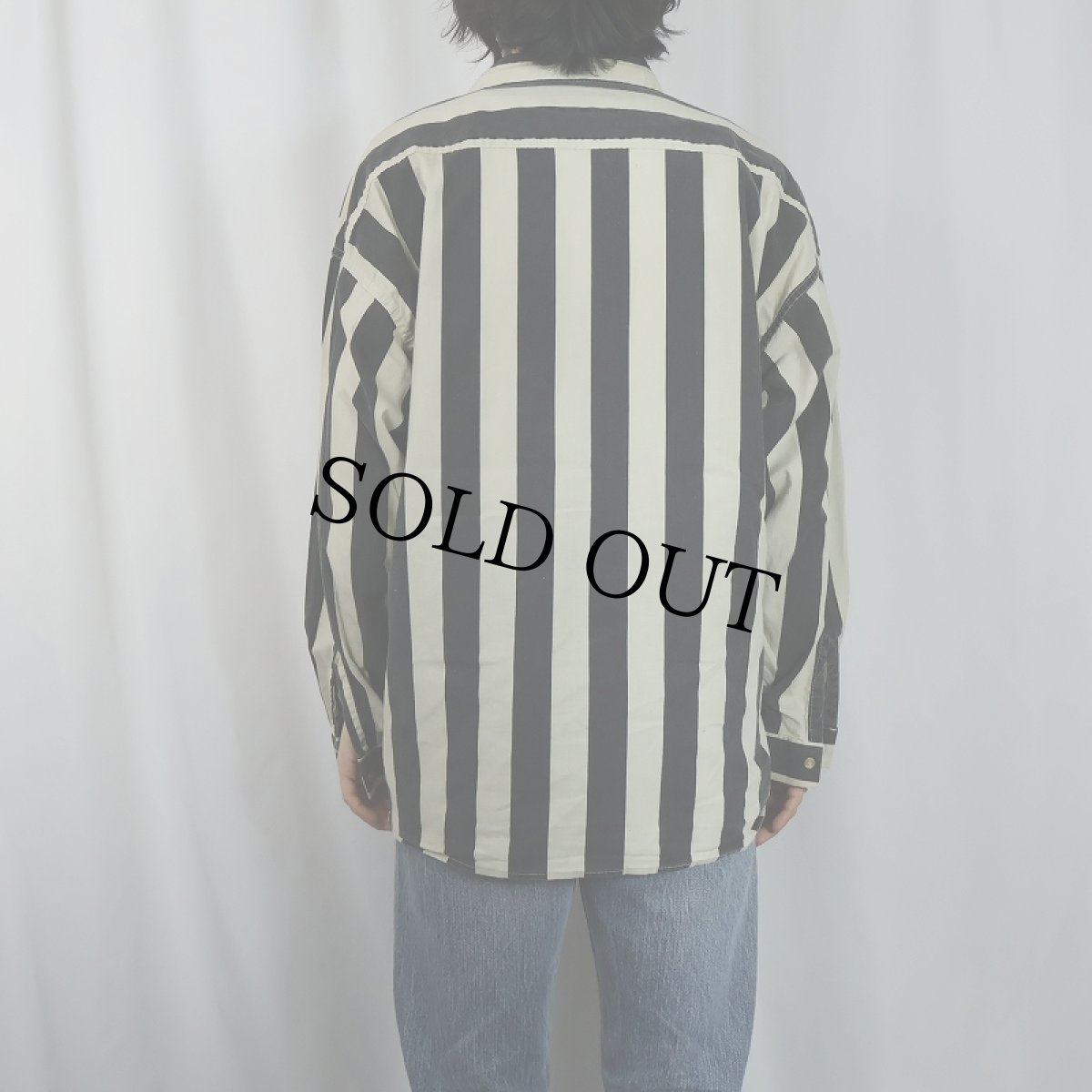 画像3: 〜90's AIR HEROES AUSTRALIA製 ストライプ柄 コットンシャツ L (3)