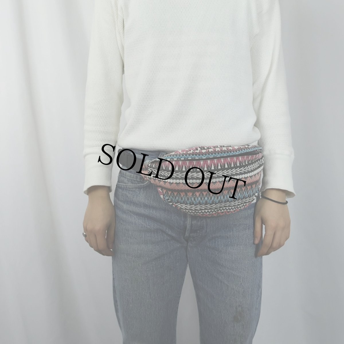 画像2: 総柄 キャンバス ウエストバッグ  (2)