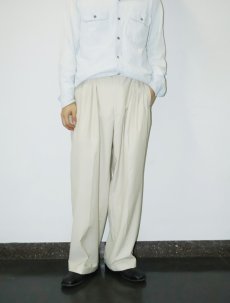 画像1: Sean John ストライプ柄 ウール×レーヨン混 4タックスラックス W35 (1)