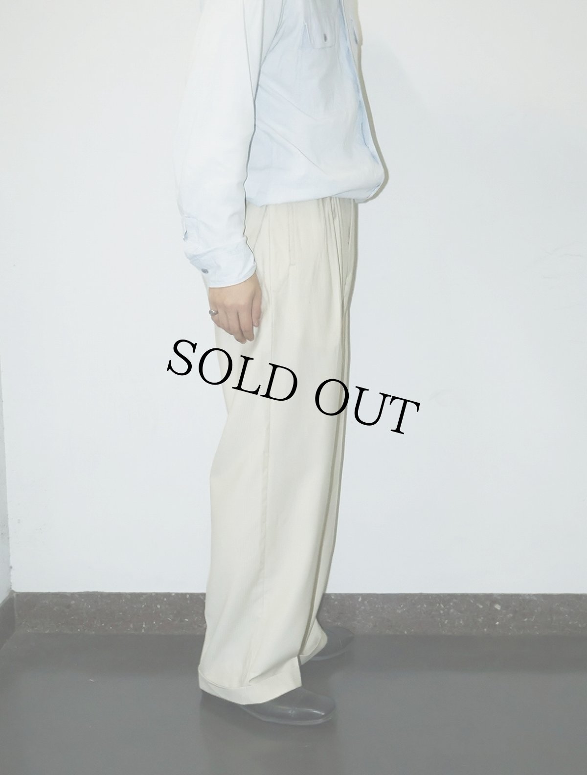 画像4: Sean John ストライプ柄 ウール×レーヨン混 4タックスラックス W35 (4)