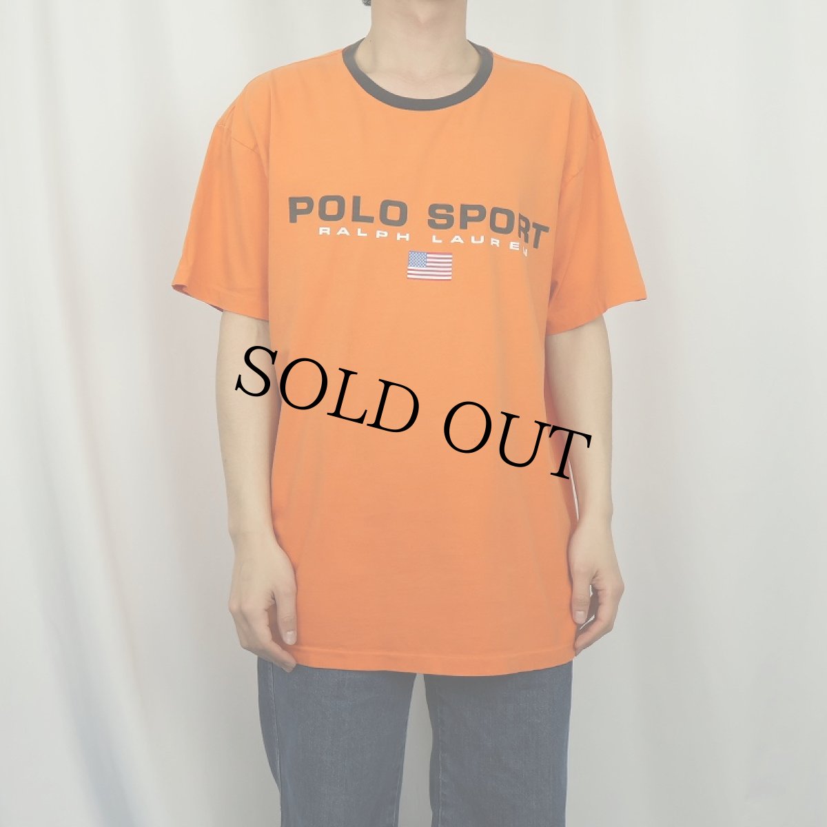 画像2: 90's POLO SPORT Ralph Lauren ロゴプリント リンガーTシャツ L (2)